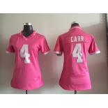 Women's Oakland Raiders #4 Derek Carr Pink Bubble Gum 2015 NFL Jersey