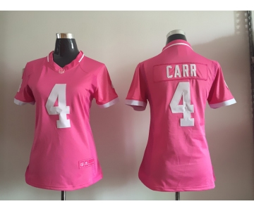Women's Oakland Raiders #4 Derek Carr Pink Bubble Gum 2015 NFL Jersey