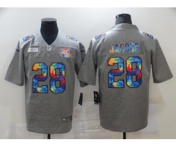Men's Las Vegas Raiders #28 Josh Jacobs 2020 Grey Crucial Catch Limited Stitched NFL Jersey