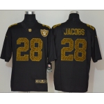 Men's Las Vegas Raiders #28 Josh Jacobs Black 2020 Nike Flocked Leopard Print Vapor Limited NFL Jersey