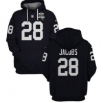 Men's Las Vegas Raiders #28 Josh Jacobs Black 2021 Inaugural Patch Pullover Hoodie