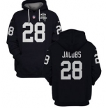 Men's Las Vegas Raiders #28 Josh Jacobs Black 2021 Inaugural Patch Pullover Hoodie