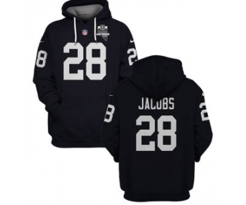 Men's Las Vegas Raiders #28 Josh Jacobs Black 2021 Inaugural Patch Pullover Hoodie