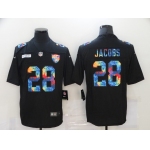 Men's Las Vegas Raiders #28 Josh Jacobs Multi-Color Black 2020 NFL Crucial Catch Vapor Untouchable Nike Limited Jersey