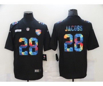 Men's Las Vegas Raiders #28 Josh Jacobs Multi-Color Black 2020 NFL Crucial Catch Vapor Untouchable Nike Limited Jersey