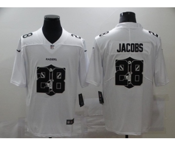 Men's Las Vegas Raiders #28 Josh Jacobs White 2020 Shadow Logo Vapor Untouchable Stitched NFL Nike Limited Jersey