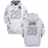 Men's Las Vegas Raiders #28 Josh Jacobs White 2021 Inaugural Patch Pullover Hoodie