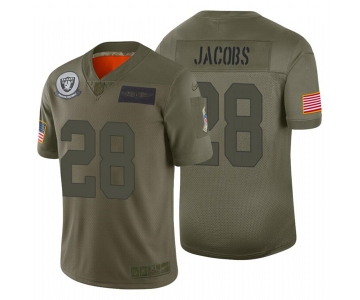 Men's Oakland Raiders #28 Josh Jacobs 2019 Camo Salute To Service Limited Stitched NFL Jersey