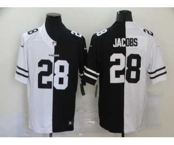 Nike Raiders 28 Josh Jacobs Black And White Split Vapor Untouchable Limited Jersey