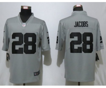 Nike Raiders 28 Josh Jacobs Gray Inverted Legend Limited Jersey