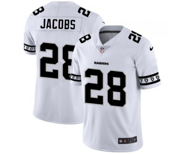 Oakland Raiders #28 Josh Jacobs Nike White Team Logo Vapor Limited NFL Jersey