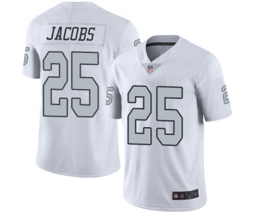 Raiders #25 Josh Jacobs White Youth Stitched Football Limited Rush Jersey