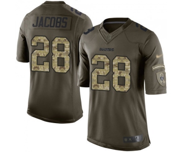 Raiders #28 Josh Jacobs Green Men's Stitched Football Limited 2015 Salute To Service Jersey