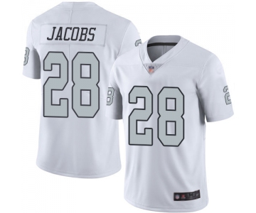 Raiders #28 Josh Jacobs White Men's Stitched Football Limited Rush Jersey