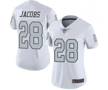 Raiders #28 Josh Jacobs White Women's Stitched Football Limited Rush Jersey