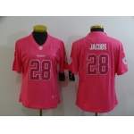 Women's Las Vegas Raiders #28 Josh Jacobs Pink Fashion 2017 Rush NFL Nike Limited Jersey