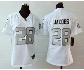 Women's Las Vegas Raiders #28 Josh Jacobs White 2016 Color Rush Stitched NFL Nike Limited Jersey