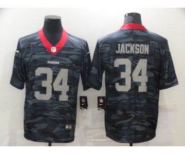 Men's Las Vegas Raiders #34 Bo Jackson 2020 Camo Limited Stitched Nike NFL Jersey