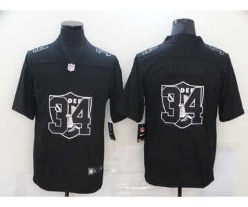 Men's Las Vegas Raiders #34 Bo Jackson Black 2020 Shadow Logo Vapor Untouchable Stitched NFL Nike Limited Jersey