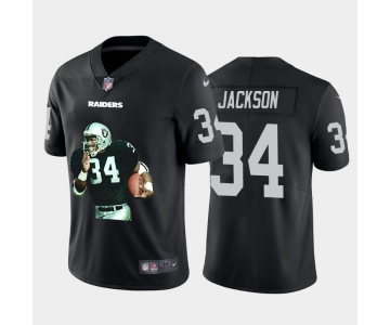 Men's Las Vegas Raiders #34 Bo Jackson Black Player Portrait Edition 2020 Vapor Untouchable Stitched NFL Nike Limited Jersey