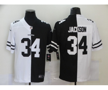 Men's Las Vegas Raiders #34 Bo Jackson White Black Peaceful Coexisting 2020 Vapor Untouchable Stitched NFL Nike Limited Jersey