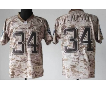 Nike Oakland Raiders #34 Bo Jackson 2013 USMC Camo Elite Jersey
