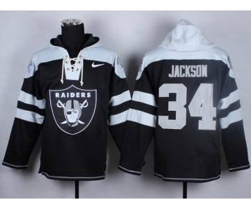 Nike Oakland Raiders #34 Bo Jackson 2014 Black Hoodie