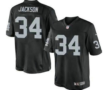 Nike Oakland Raiders #34 Bo Jackson Black Game Jersey