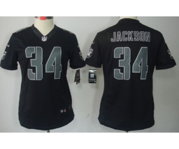 Nike Oakland Raiders #34 Bo Jackson Black Impact Limited Womens Jersey