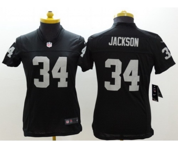 Nike Oakland Raiders #34 Bo Jackson Black Limited Womens Jersey