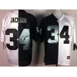 Nike Oakland Raiders #34 Bo Jackson Black/White Two Tone Elite Jersey