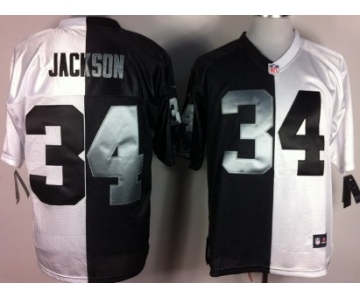 Nike Oakland Raiders #34 Bo Jackson Black/White Two Tone Elite Jersey