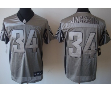 Nike Oakland Raiders #34 Bo Jackson Gray Shadow Elite Jersey