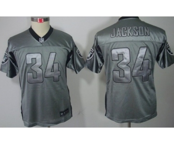 Nike Oakland Raiders #34 Bo Jackson Gray Shadow Kids Jersey