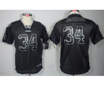 Nike Oakland Raiders #34 Bo Jackson Lights Out Black Kids Jersey