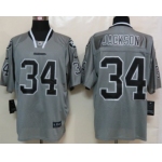 Nike Oakland Raiders #34 Bo Jackson Lights Out Gray Elite Jersey