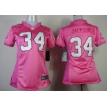 Nike Oakland Raiders #34 Bo Jackson Pink Love Womens Jersey