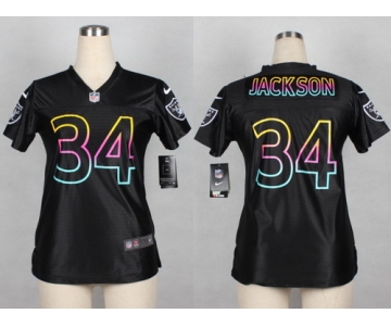 Nike Oakland Raiders #34 Bo Jackson Pro Line Black Fashion Womens Jersey