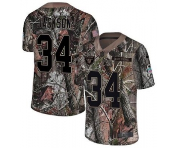 Nike Raiders #34 Bo Jackson Camo Men's Stitched NFL Limited Rush Realtree Jersey