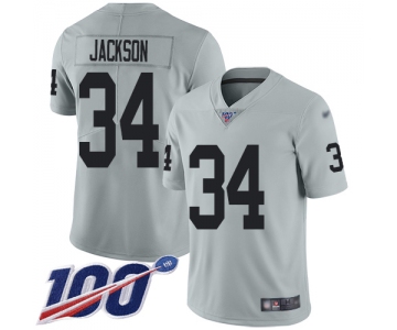 Nike Raiders #34 Bo Jackson Silver Men's Stitched NFL Limited Inverted Legend 100th Season Jersey