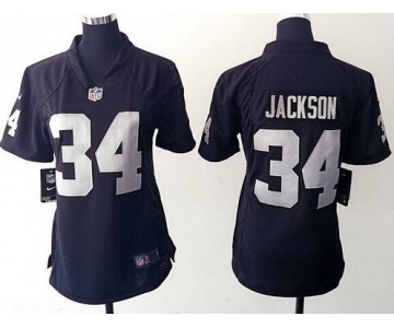 Women's Oakland Raiders #34 Bo Jackson Black Retired Player NFL Nike Game Jersey