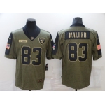 Men's Las Vegas Raiders #83 Darren Waller 2021 Olive Salute To Service Limited Stitched Jersey
