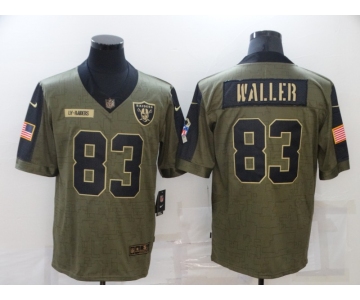 Men's Las Vegas Raiders #83 Darren Waller 2021 Olive Salute To Service Limited Stitched Jersey
