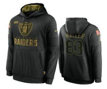 Men's Las Vegas Raiders #83 Darren Waller Black 2020 Salute To Service Sideline Performance Pullover Hoodie