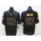 Men's Las Vegas Raiders #83 Darren Waller Black Gold 2020 Salute To Service Stitched NFL Nike Limited Jersey