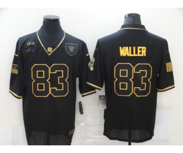 Men's Las Vegas Raiders #83 Darren Waller Black Gold 2020 Salute To Service Stitched NFL Nike Limited Jersey