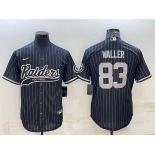 Men's Las Vegas Raiders #83 Darren Waller Black With Patch Cool Base Stitched Baseball Jersey