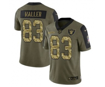 Men's Olive Las Vegas Raiders #83 Darren Waller 2021 Camo Salute To Service Limited Stitched Jersey