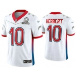 Men's Los Angeles Chargers #10 Justin Herbert White 2022 Pro Bowl Vapor Untouchable Stitched Limited Jersey