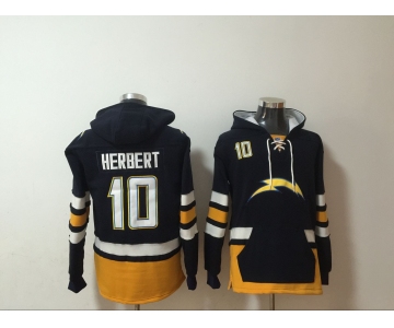 Men's San Diego Chargers #10 Justin Herbert NEW Navy Blue Pocket Stitched NFL Pullover Hoodie